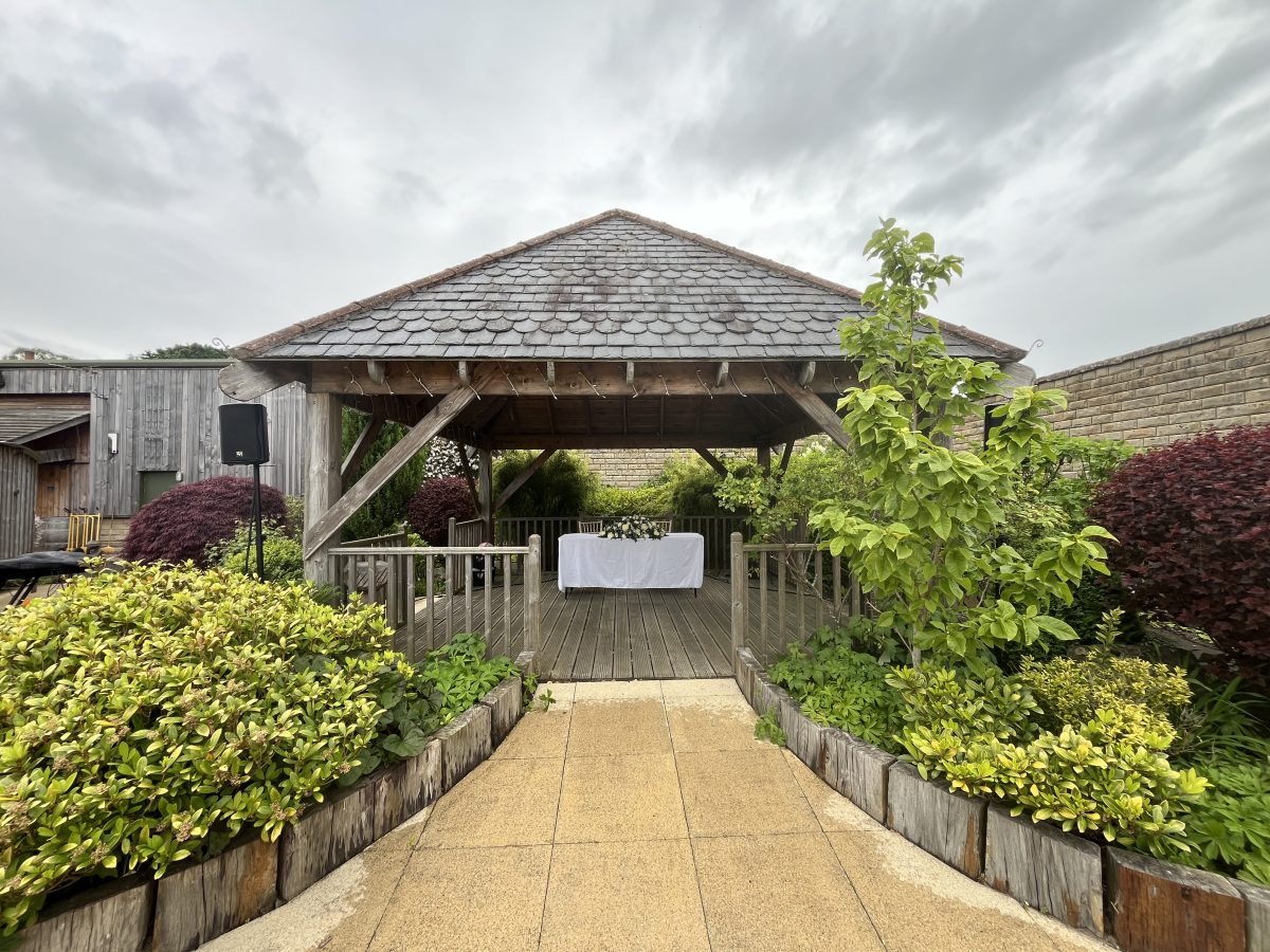 Walled Garden Kincardine wedding ceremony gazebo exterior