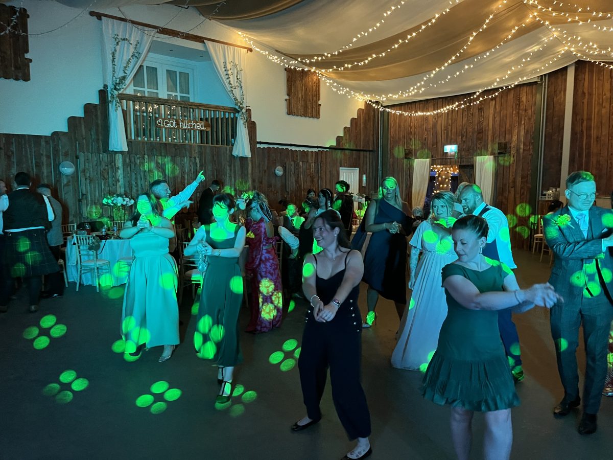 Wedding guests dancing at Walled Garden Kincardine