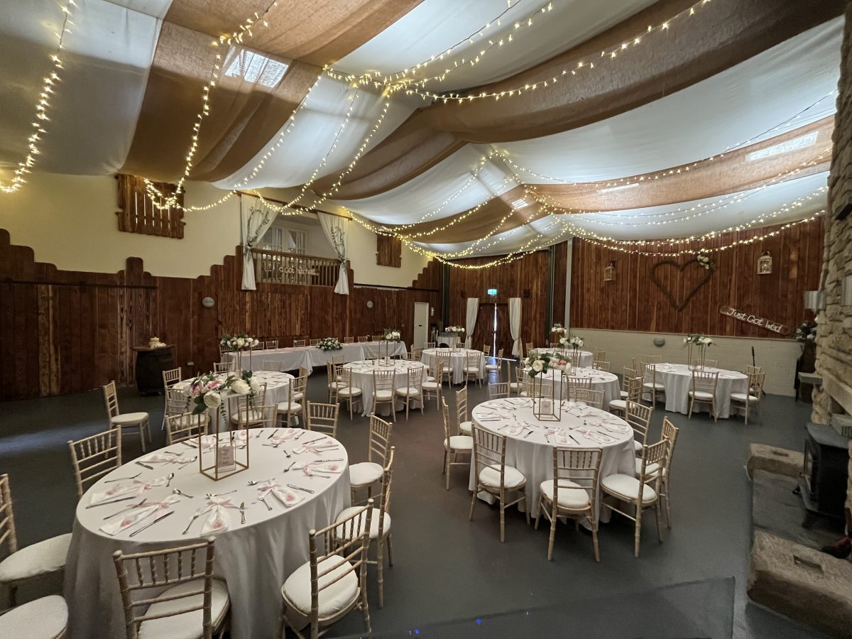 Walled Garden Kincardine wedding reception room dressed