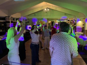 Craigie Hill Golf Club Wide Dance Floor - Premier Disco Scotland Wide view of the packed dance floor at Heather's 50th birthday, Craigie Hill Golf Club