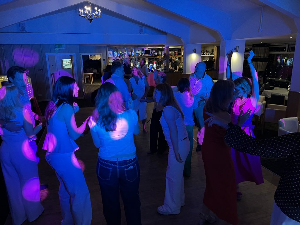 Daytime disco Scotland — guests dancing at a 50th birthday party with Premier Disco at Craigie Hill Golf Club