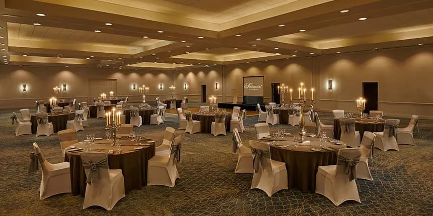 The ballroom at Fairmont St Andrews, set up for a formal event — the venue we cover as DJ at Fairmont St Andrews