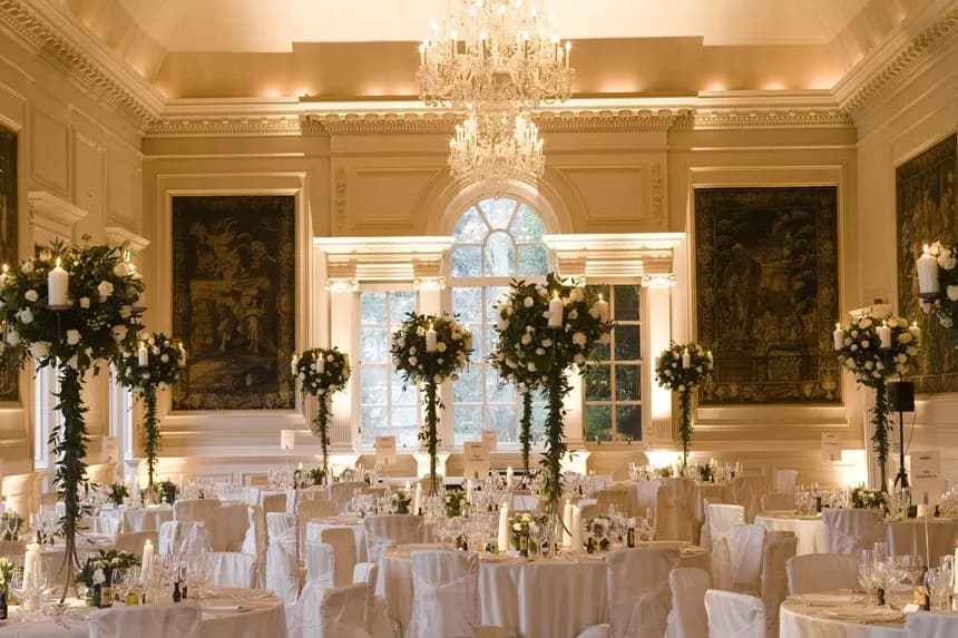 The Adam Ballroom at Hopetoun House, set up for a formal event — the venue we cover as DJ at Hopetoun House