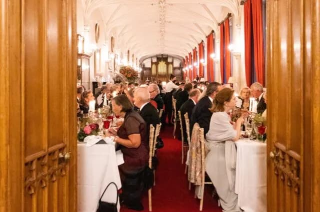 The Long Gallery at Scone Palace, set up for a wedding dinner — the venue we cover as DJ at Scone Palace