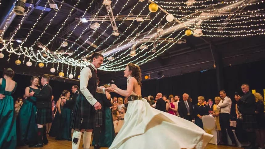 Crieff Hydro Hotel, set up for a wedding — the venue we cover as DJ at Crieff Hydro